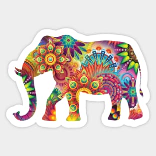 Aesthetic Multicolored Elephant | For elephants lovers Sticker